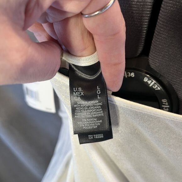 AXCESS LIZ CLAIBORNE Spaghetti Strap Soft White Cami Top Women's Size Large NWT - Picture 7 of 9